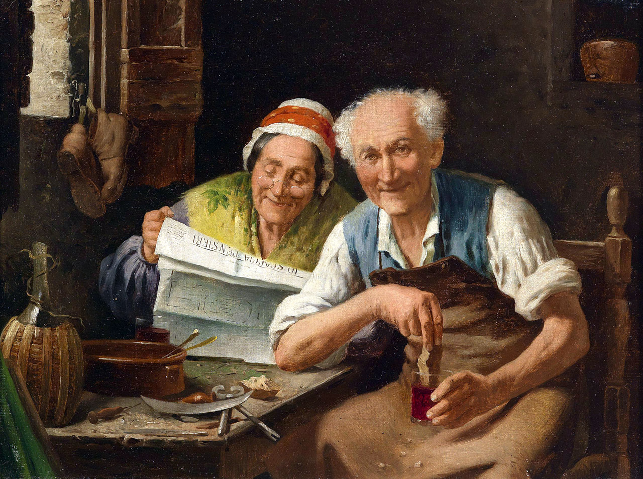 Бабушка и дедушка живопись